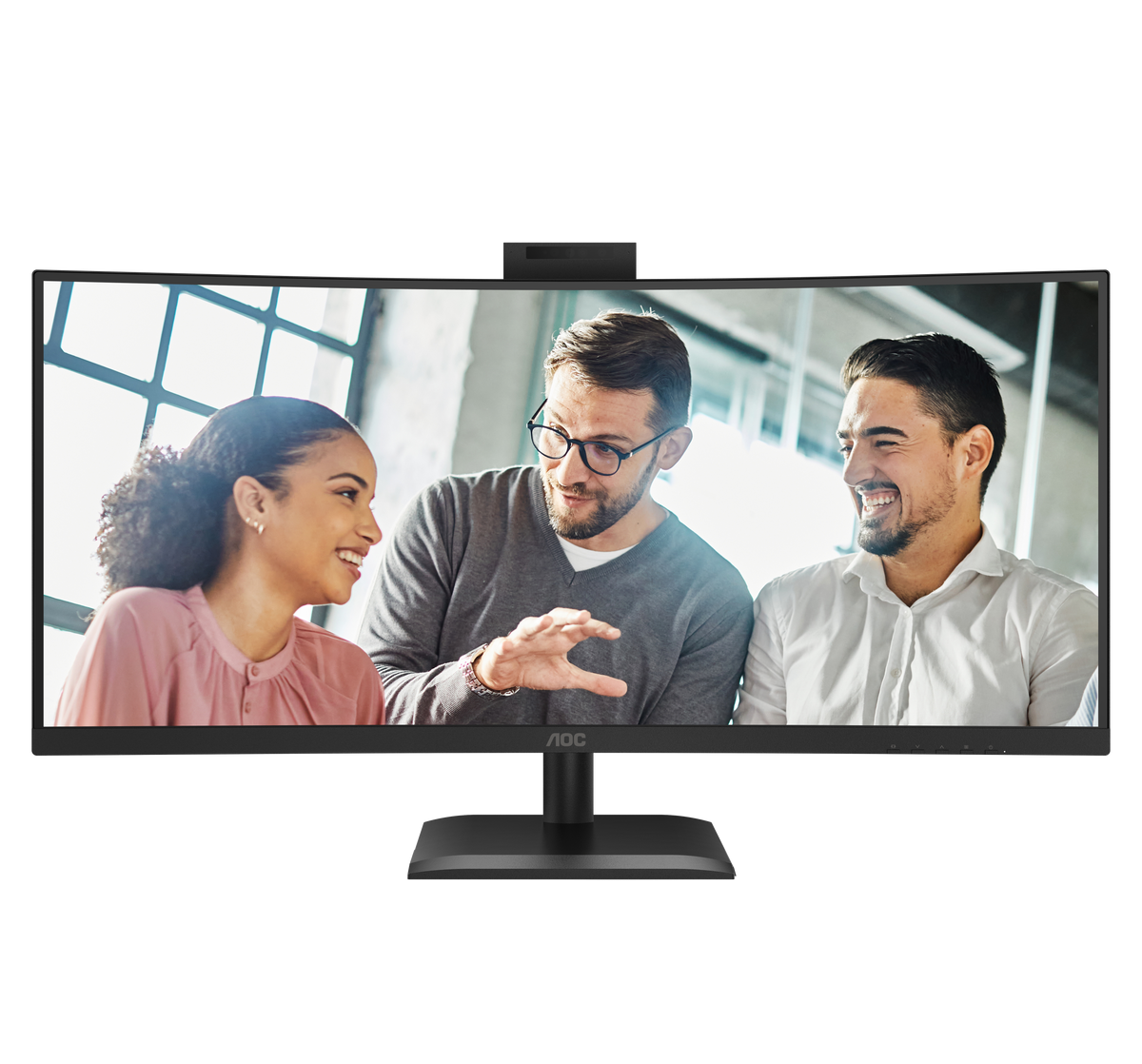 AOC CU34E4CW Curved Monitor:34''W WQHD|VA;KVM|120Hz|HDR10; SPK;HAS|1H1DP2USB-C(90W)|OTA/OTG; WebCam|3YR Warranty.