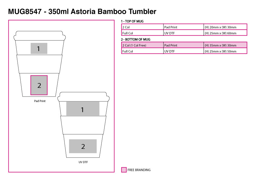 350ml Astoria Bamboo Tumbler