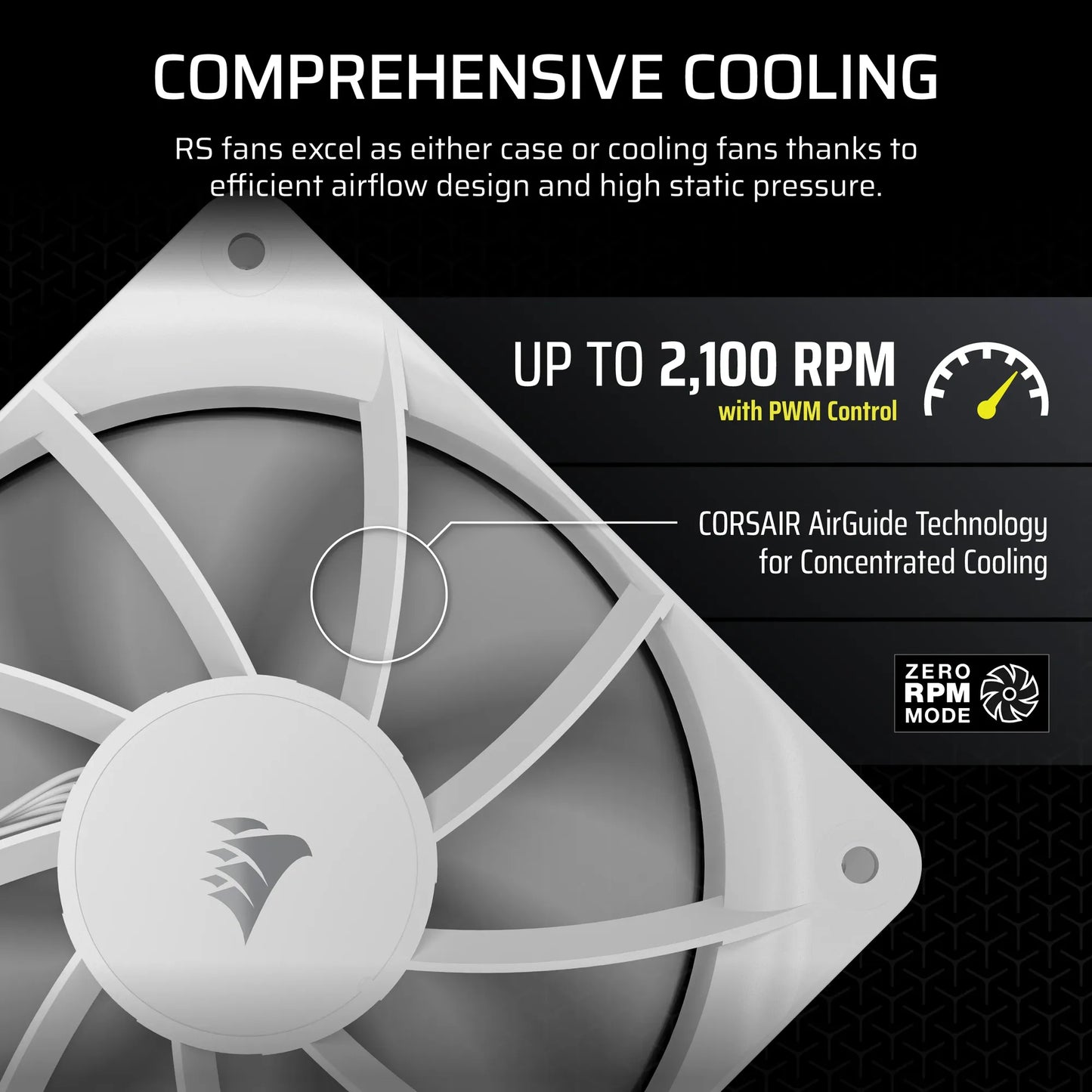 Corsair RS120 120mm PWM Fan – White