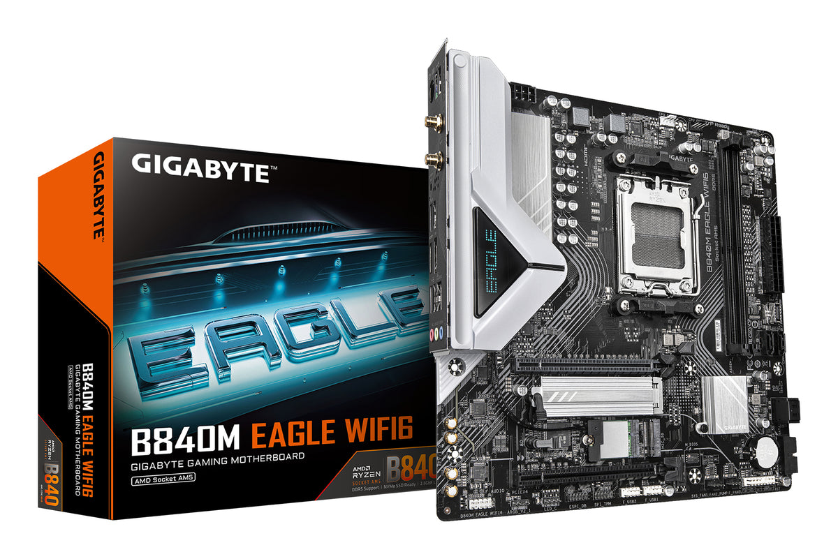 GIGABYTE AMD B840Chipset for AMD AM5; 2x Dual DDR5; 2x M2; 1x HDMI