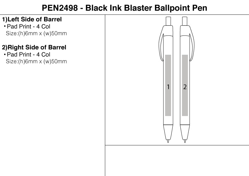 Black Ink Blaster Ballpoint Pen