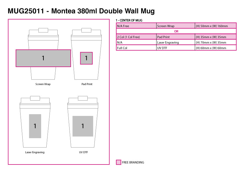 Montea 380ml Double Wall Mug