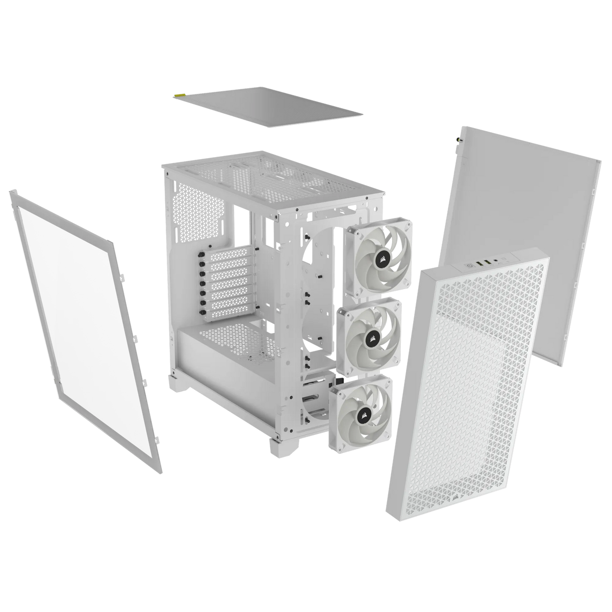 3000D RGB AIRFLOW White Mid-Tower PC Case; 2x 3.5'' | 2x 2.5'' Drive Bays; Up to 360mm Radiator compatible; 3x 120mm fan incl