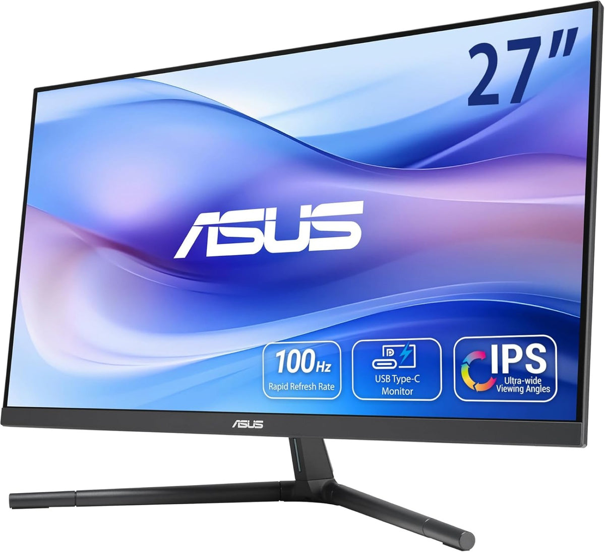 ASUS VU279CFE | 27 FHD IPS | 100Hz | 99% sRGB | Adaptive-Sync | USB-C 15W Power Delivery | HDMI | Eye Care Plus