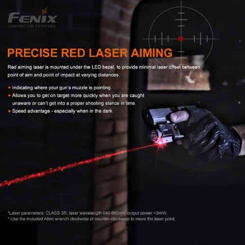 Fenix Tactical Pistol Flashlight with Red Laser - GL22