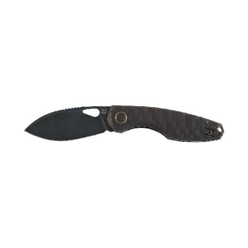 FOX Chilin Folding Knife M398 Black PVD Stone Washed Blade Black - FX-530 TIDSW