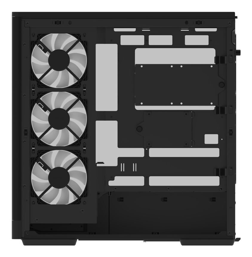 Aerocool P500A Black Mid tower case - Includes 120mm ARGB Fan x 4 and 4-port ARGB control hub - ATX - 3x 2.5'' or 2x3.5'' - 360m