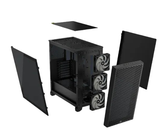 3000D RGB AIRFLOW Black Mid-Tower PC Case; 2x 3.5'' |  2x 2.5'' Drive Bays; Up to 360mm Radiator compatible; 3x 120mm fan incl