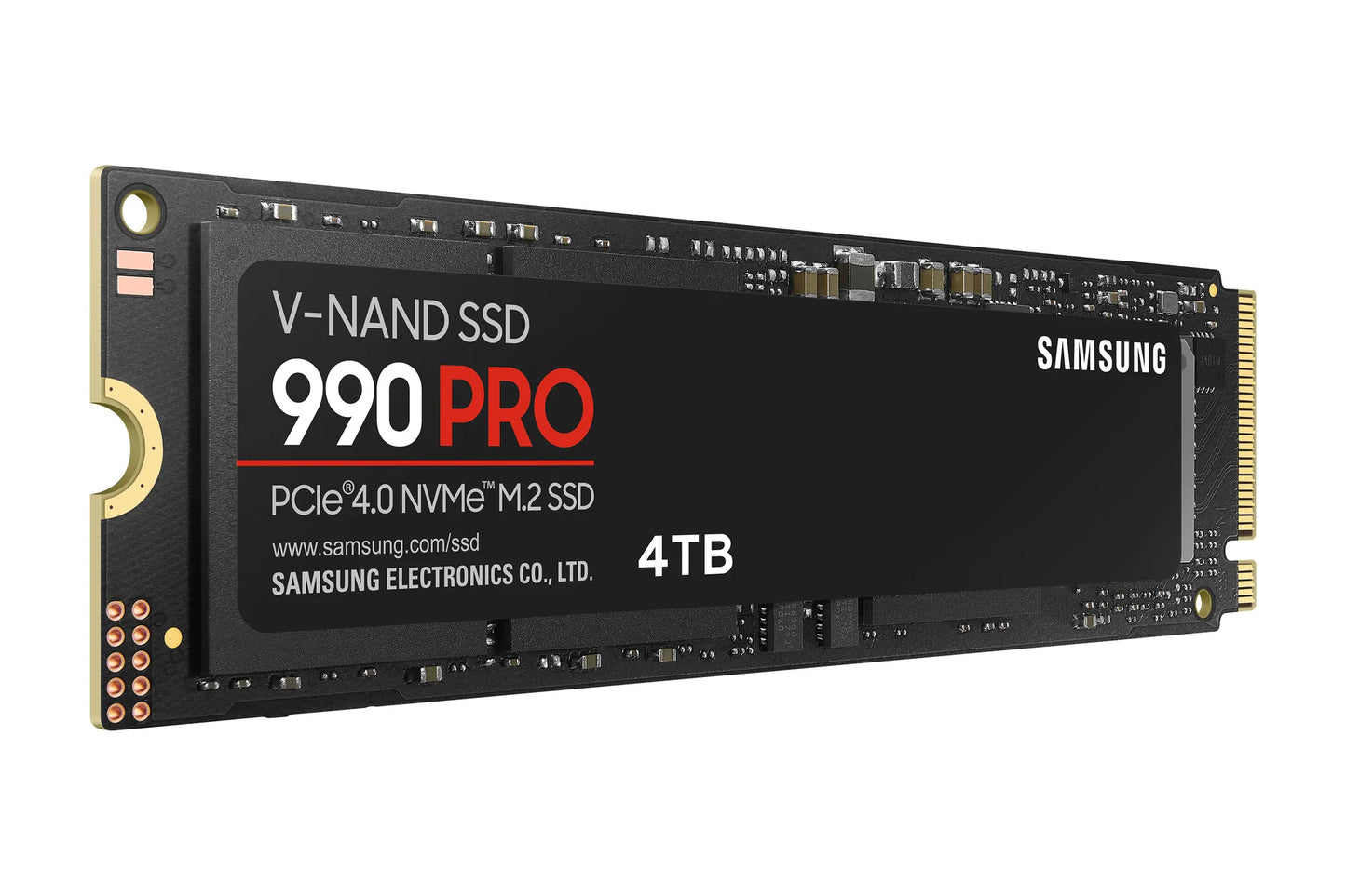 SAMSUNG 990 PRO 4 TB NVME SSD - READ SPEED UP TO 7450 MB/S, WRITE SPEED TO UP 6900 MB/S, RANDOM READ UP TO 1400000 IOPS, RANDOM WRITE UP TO 1550000 IOPS, PCIE 4.0 X4, NVME 2.0, V-NAND 3BIT MLC, IN-HOUSE CONTROLLER, 2GB LOW POWER DDR4, 2400TBW 5 YEAR CARRY - Guards On Duty Shop & Security Guards
