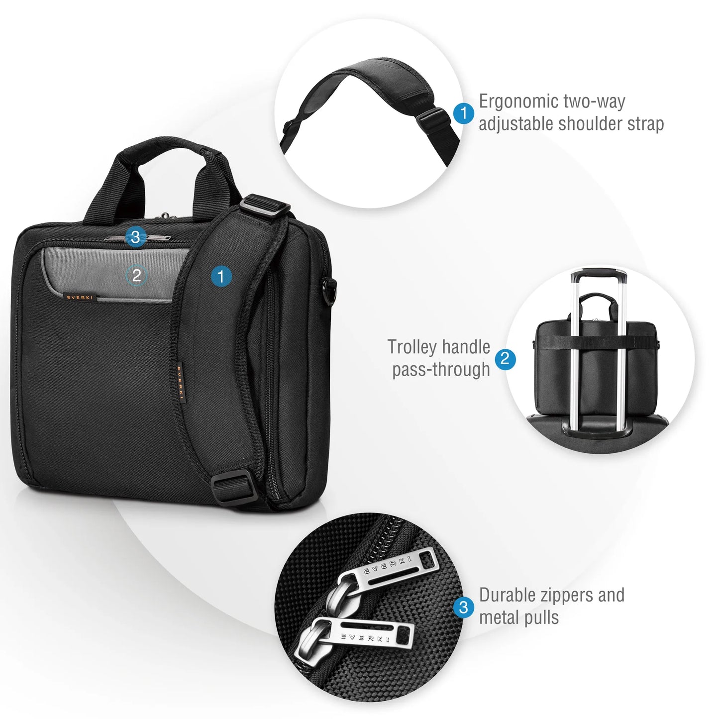 EVERKI EKB407NCH14 ADVANCE 14'' LAPTOP BRIEFCASE