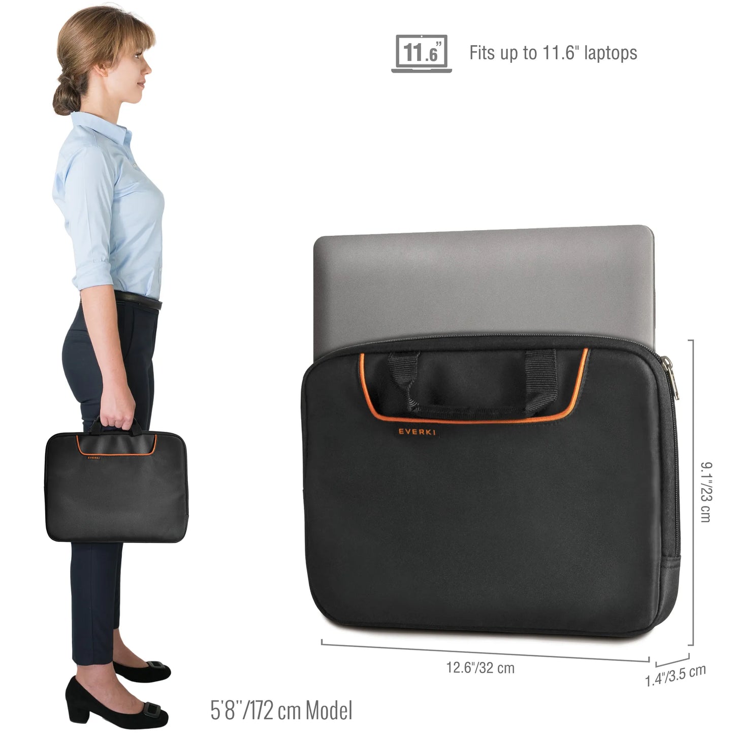 EVERKI EKF808S11B 808-11 11.6'' LAPTOP SLEEVE WITH MEMORY FOAM