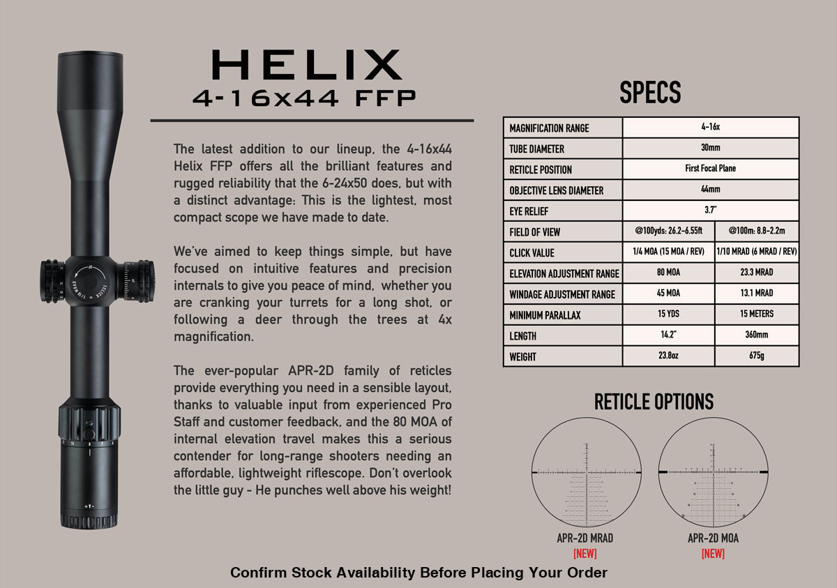 ELEMENT SCOPE HELIX 4-16X44 FFP APR-1C MOA - ELEMENT SCOPE