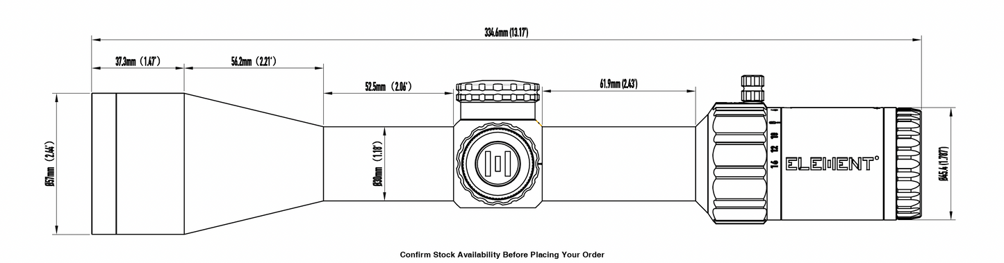 ELEMENT SCOPE HELIX HD 2-16X50 SFP RAPTR-1 MRAD - ELEMENT SCOPE