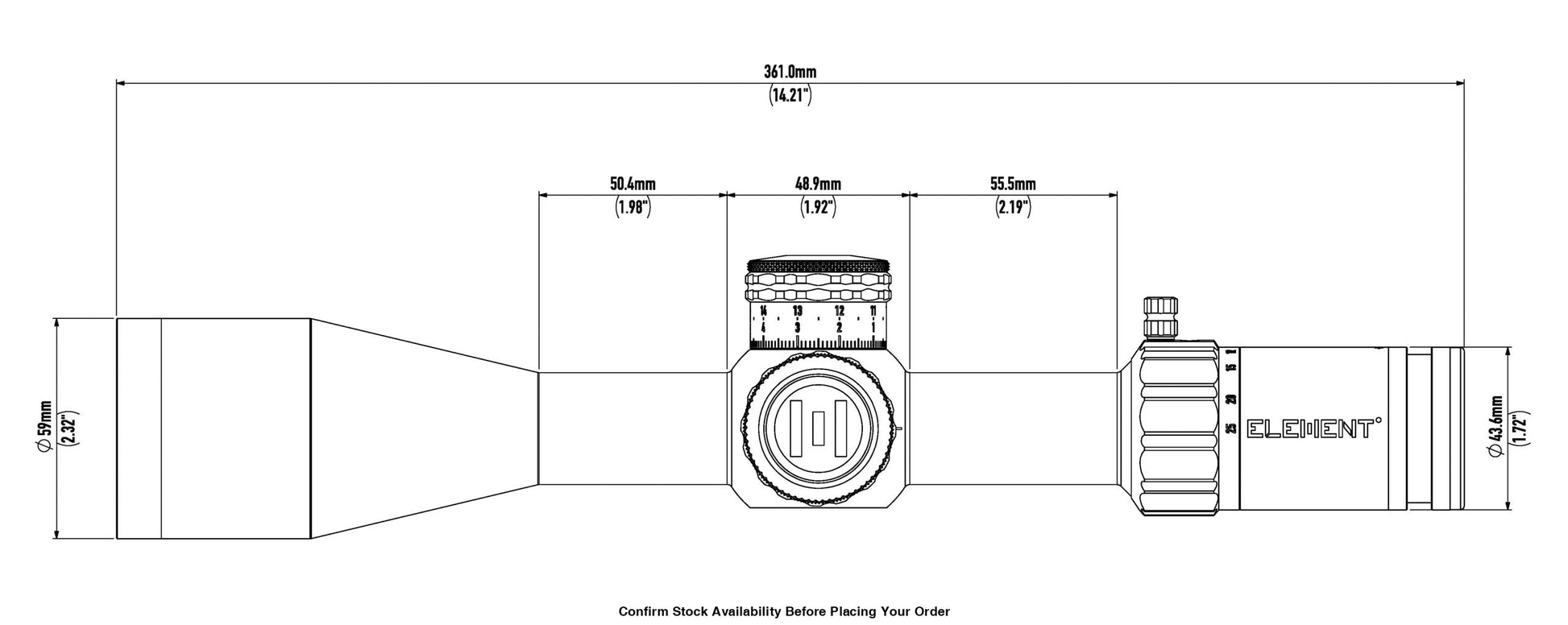 ELEMENT SCOPE NEXUS GEN II 4-25X50 APR-1C MRAD - ELEMENT SCOPE NEXUS