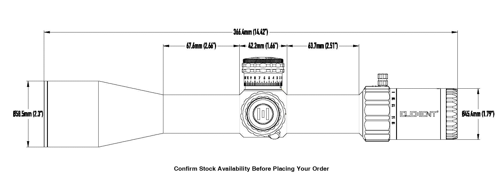 ELEMENT SCOPE TITAN 3-18X50 FFP APR-2D MRAD - ELEMENT SCOPE