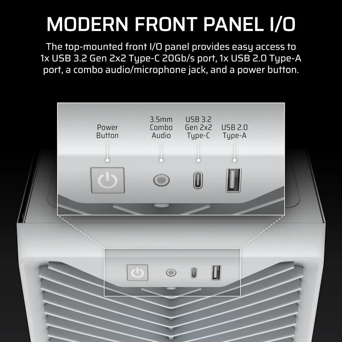 3200D RS ARGB Mid-Tower PC Case; 3x RS120 ARGB fans incl - White.
