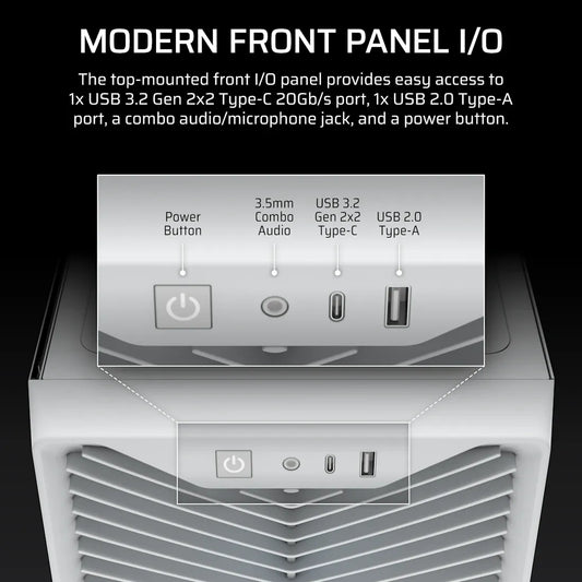 3200D RS ARGB Mid-Tower PC Case; 3x RS120 ARGB fans incl - White.