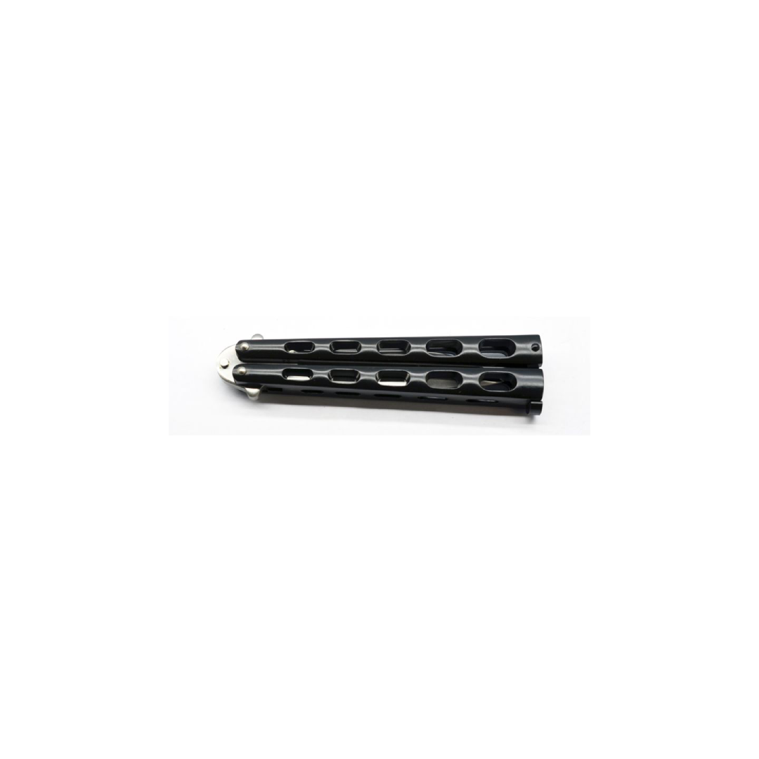 Butterfly Knife Matte Black Skeletonized Handle - 7129P
