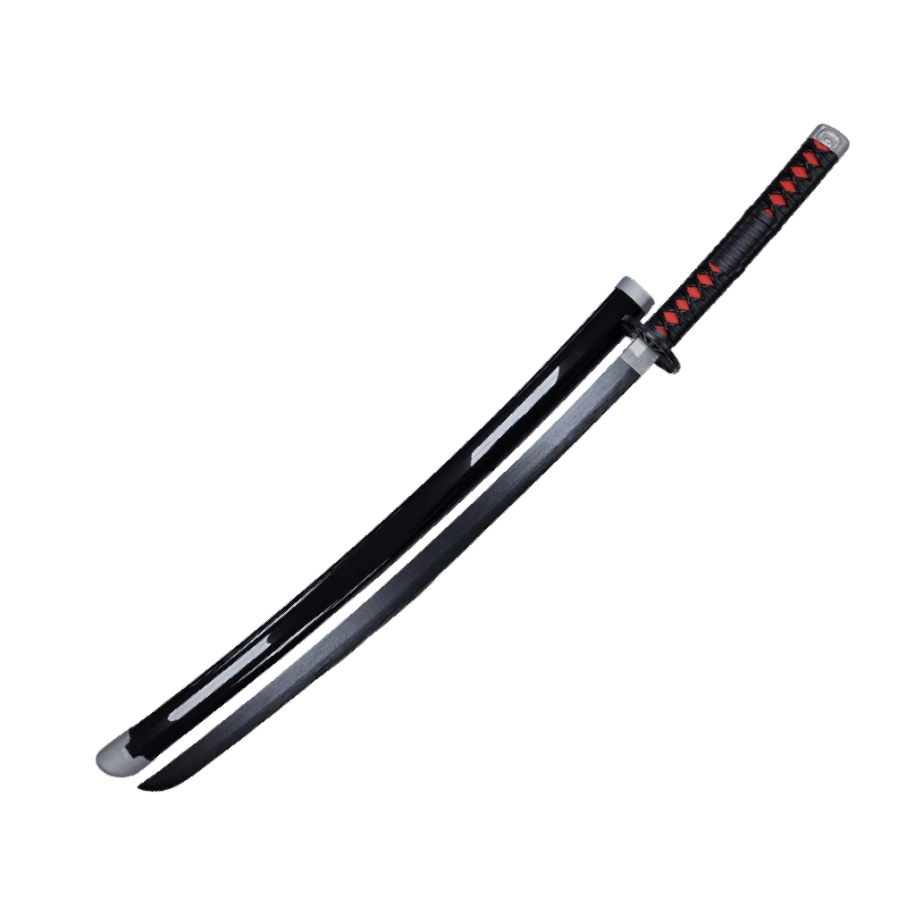Plastic Training Sword Black & Silver with Red Handle – Fas3-14 Durable Practice Sword for Safe Training