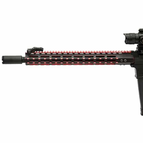 UTG PRO AR15 15" Super Slim Free Float M-lok Compatible Rail-black/red Finish - MTU019SSMR2