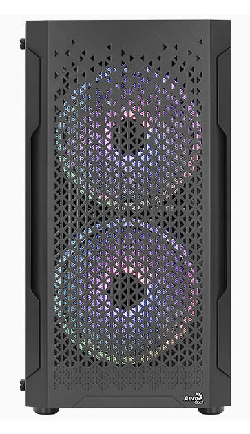 Aerocool Trinity Mini Black tower case - 2x 140mm and 1x 120mm RGB included - Micro ATX - 2x3.5'' or 3x 2.5'' - 240mm radiator
