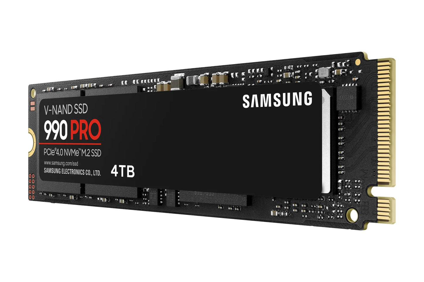 SAMSUNG 990 PRO 4 TB NVME SSD - READ SPEED UP TO 7450 MB/S, WRITE SPEED TO UP 6900 MB/S, RANDOM READ UP TO 1400000 IOPS, RANDOM WRITE UP TO 1550000 IOPS, PCIE 4.0 X4, NVME 2.0, V-NAND 3BIT MLC, IN-HOUSE CONTROLLER, 2GB LOW POWER DDR4, 2400TBW 5 YEAR CARRY - Guards On Duty Shop & Security Guards