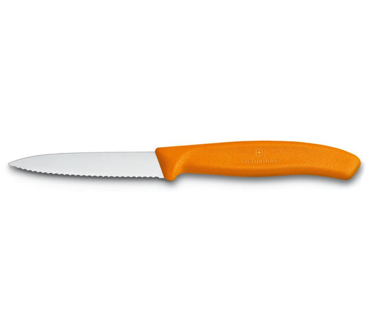 Victorinox SwissClassic Paring Knife Wavy Edge Orange V6.7636.L119