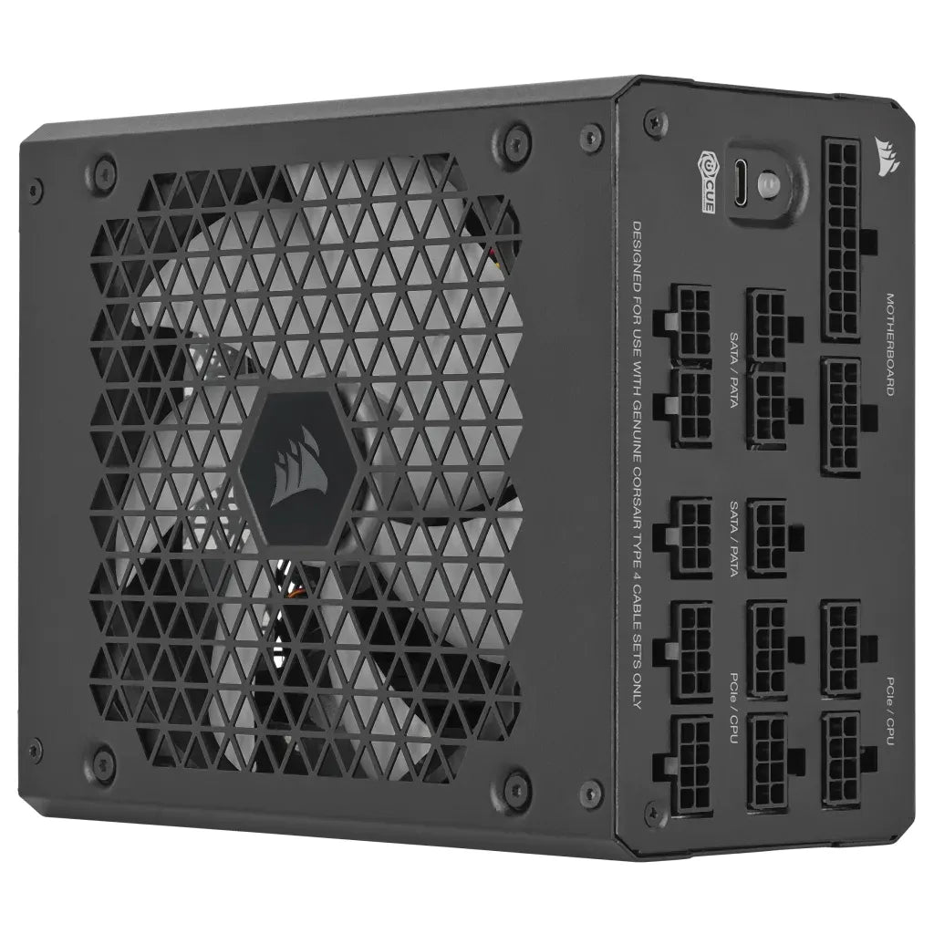 Corsair HX1000i — 1000 Watt 80 PLUS® Platinum; 10yr Warranty;ATX(1);EPS (3);PCI-E (4);4-Pin Peripheral (8);SATA (8);12VHPWR (1)