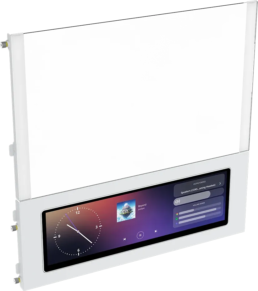 FRAME 4000D LCD RS ARGB Premium Mid-Tower PC Case; Includes 4x RS120 PWM ARGB Fans; XENEON EDGE; White.