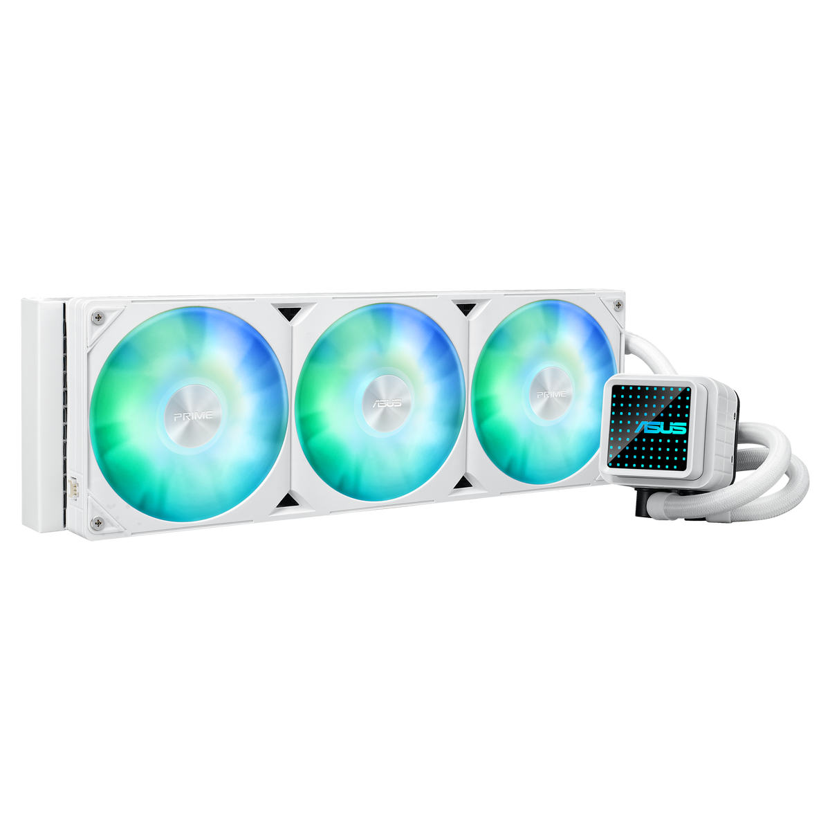 ASUS Cooler Water block dim:72x72x61mm. Block Material:Copper. Radiator Dim:394x121x27mm. Intel: LGA1700;1200;115x. AMD: AM5;AM4