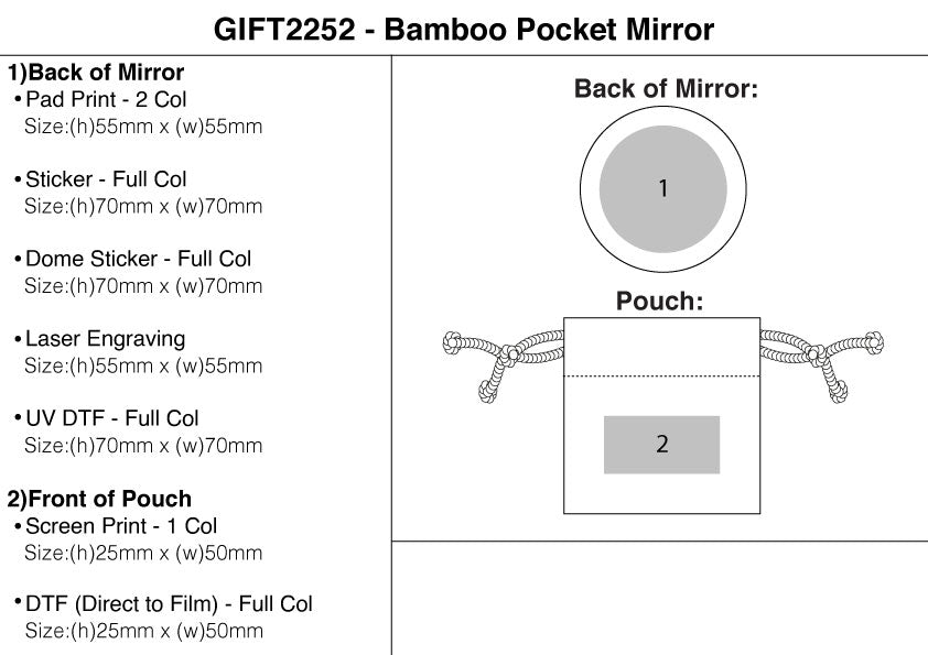 Bamboo Pocket Mirror