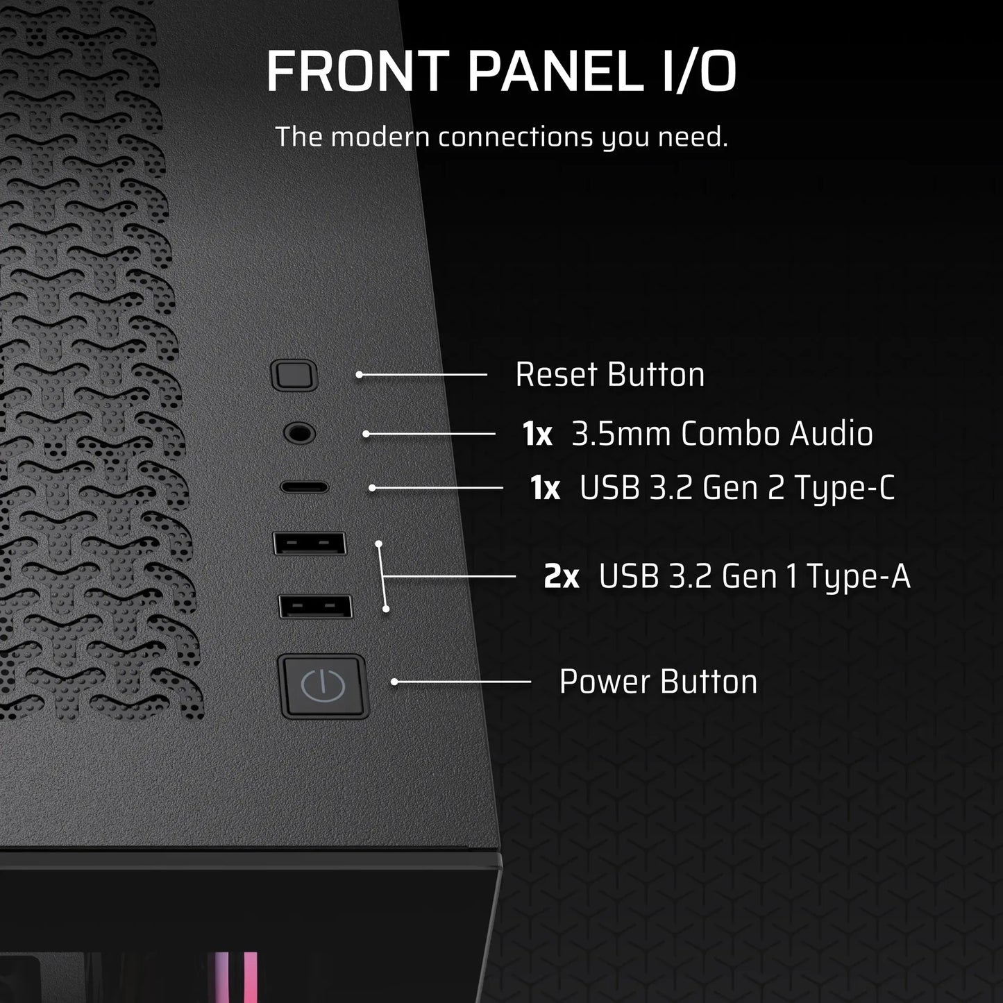 3500X RS-R ARGB Tempered Glass Mid-Tower PC Case; Black