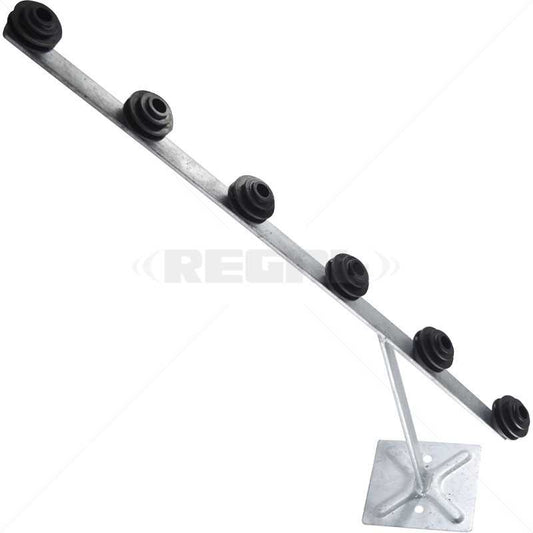 Fence Pole - 6Line TPole Galv Black Bob