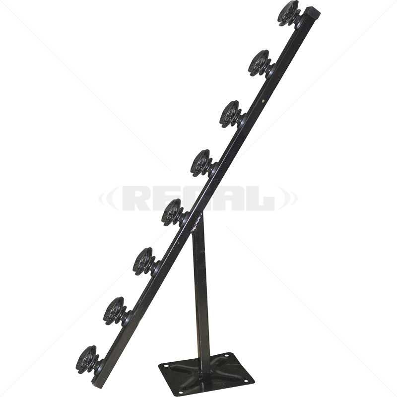 Fence Pole - 8Line TPole Black Shield