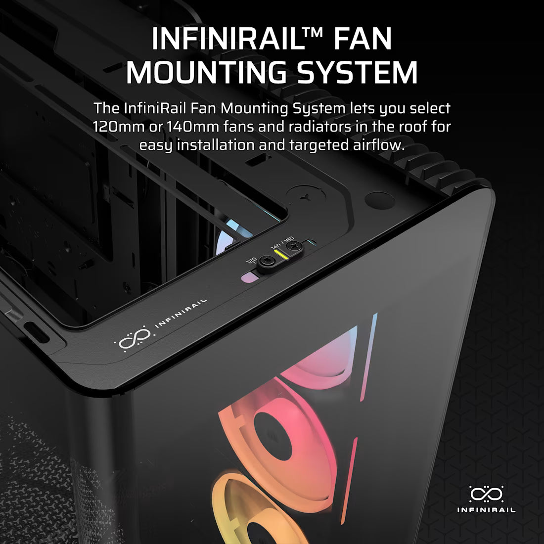 FRAME 4500X LX-R RGB LINK Panoramic Glass Mid-Tower PC Case; 3x RGB Fans Inclided; 4x 2.5'' ; 2x 3.5''; Black