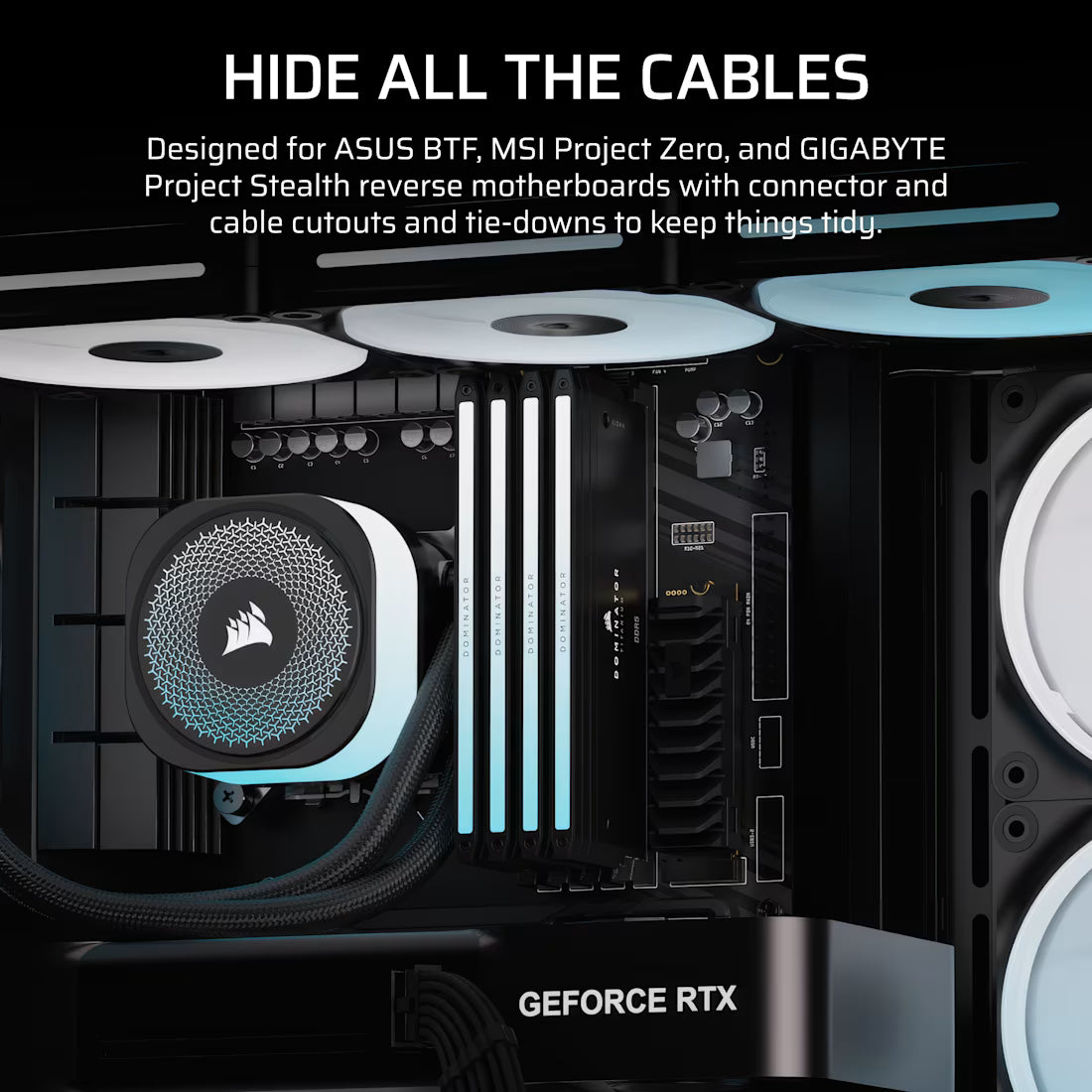 FRAME 4500X LX-R RGB LINK Panoramic Glass Mid-Tower PC Case; 3x RGB Fans Inclided; 4x 2.5'' ; 2x 3.5''; Black