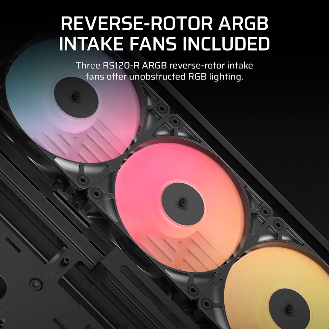 FRAME 4500X RS-R ARGB Panoramic Glass Mid-Tower PC Case;includes 3x RS120-R ARGB Fans ; 4x 2.5'' ; 2x 3.5''  Black