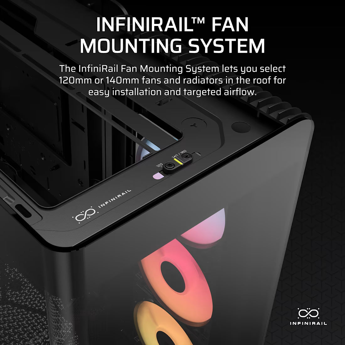 FRAME 4500X RS-R ARGB Panoramic Glass Mid-Tower PC Case;includes 3x RS120-R ARGB Fans ; 4x 2.5'' ; 2x 3.5''  Black