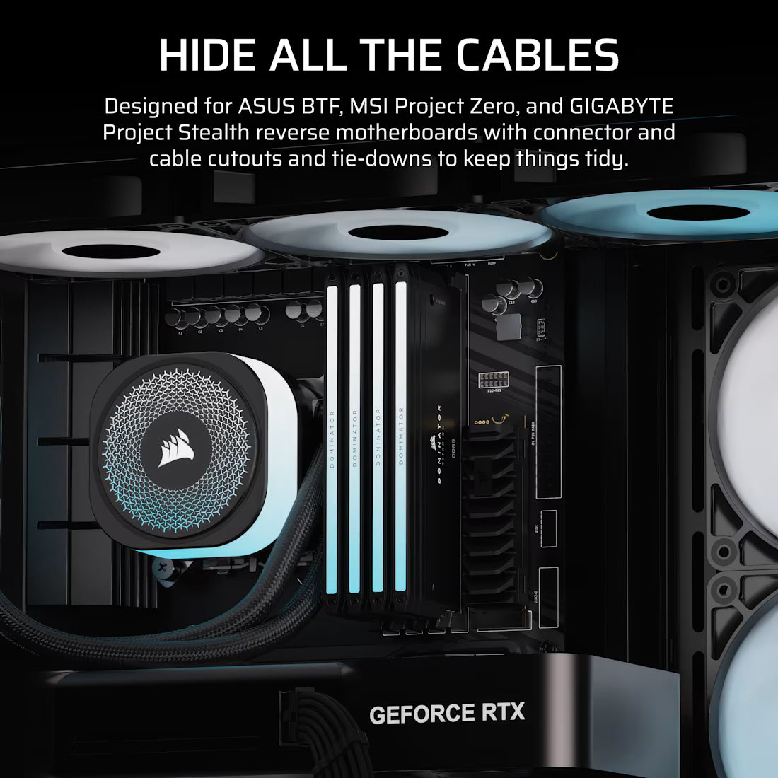 FRAME 4500X RS-R ARGB Panoramic Glass Mid-Tower PC Case;includes 3x RS120-R ARGB Fans ; 4x 2.5'' ; 2x 3.5''  Black