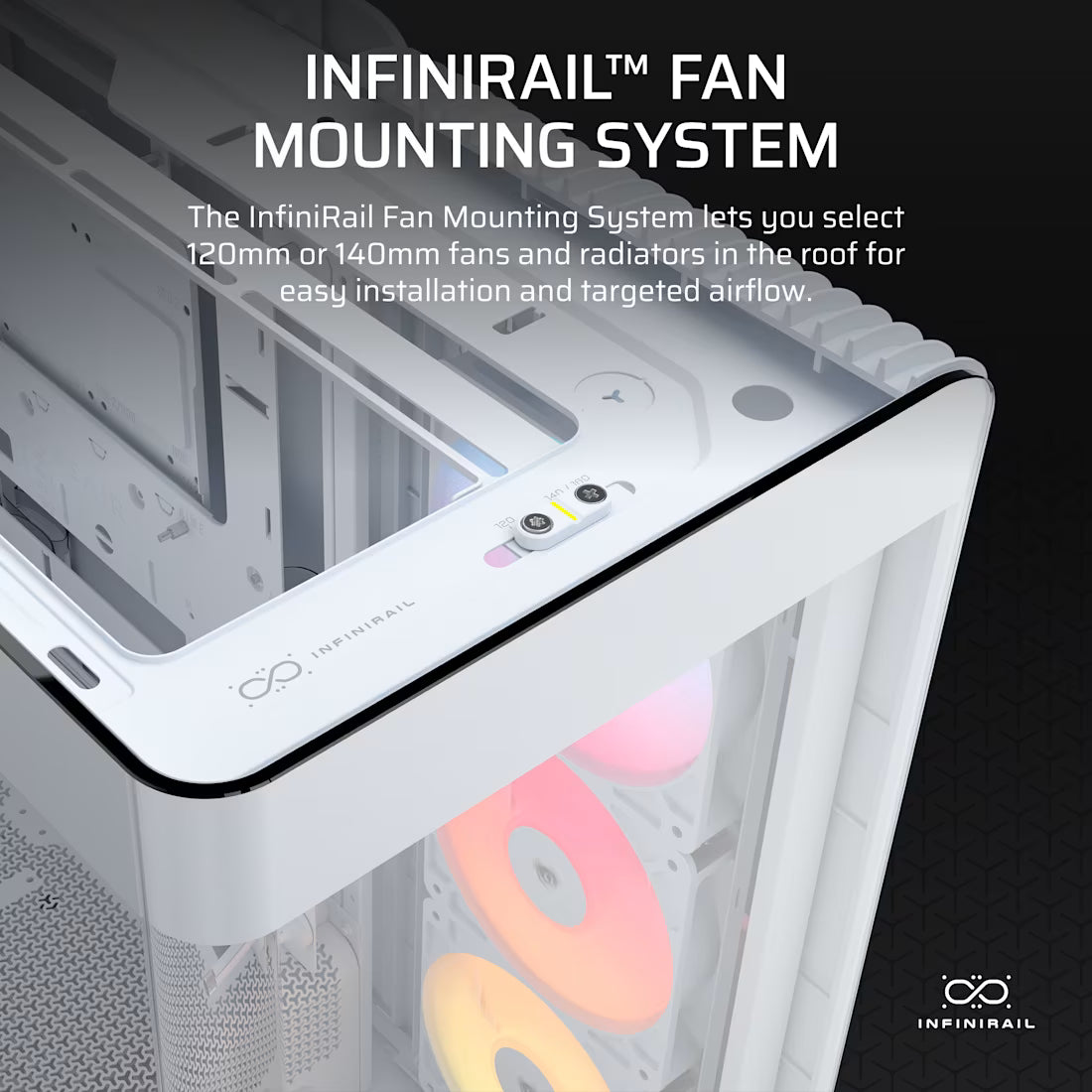 FRAME 4500X RS-R ARGB Panoramic Glass Mid-Tower PC Case;includes 3x RS120-R ARGB Fans ; 4x 2.5'' ; 2x 3.5'' ; White