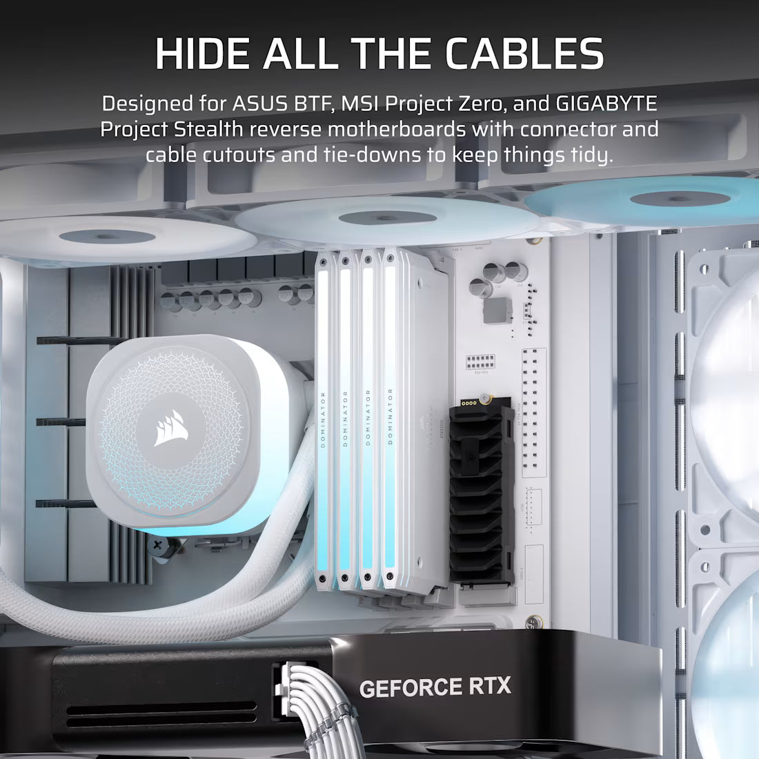 FRAME 4500X RS-R ARGB Panoramic Glass Mid-Tower PC Case;includes 3x RS120-R ARGB Fans ; 4x 2.5'' ; 2x 3.5'' ; White