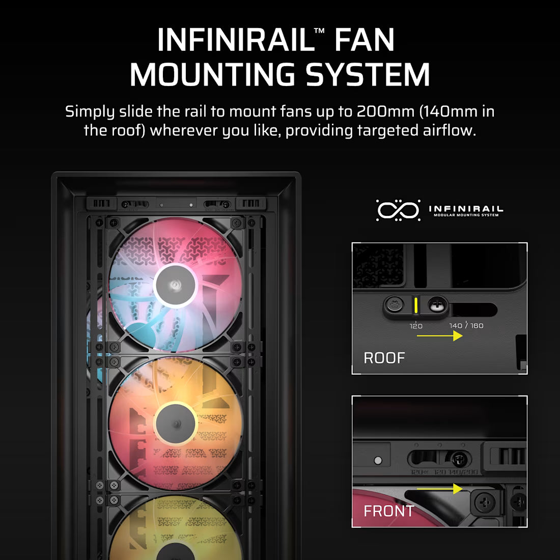 FRAME 5000D RS ARGB Mid-Tower PC Case; 4x RS140 ARGB Fans; 2x 2.5'' ; 1x 3.5'' ; Black.