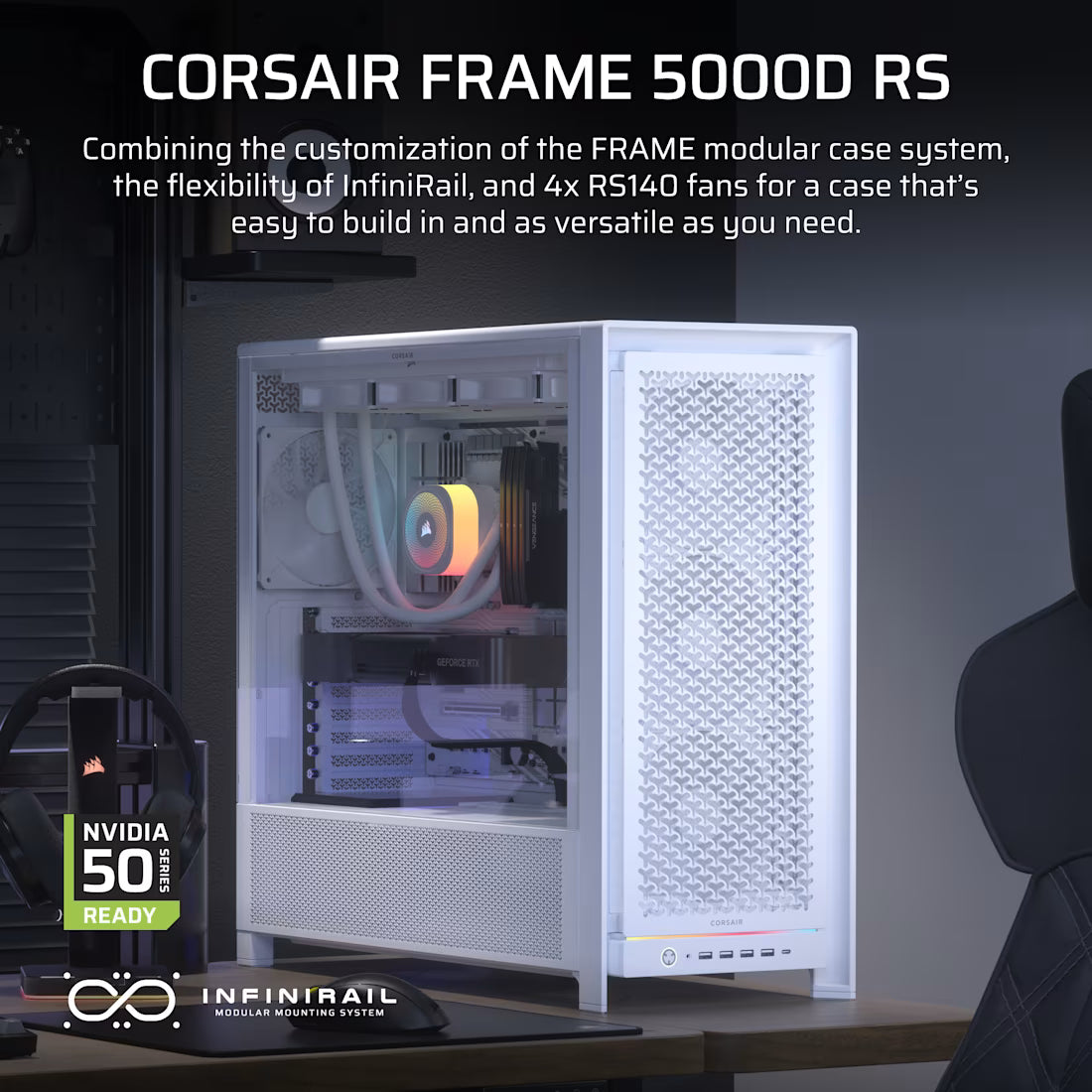 FRAME 5000D RS Mid-Tower PC Case; 4x RS 140 PWM Fans; 2x 2.5'' ; 1x 3.5'';