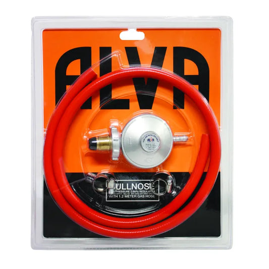 Alva Bullnose Gas Hose and Regulator Blister Pack - Guards On Duty Shop & Security Guards