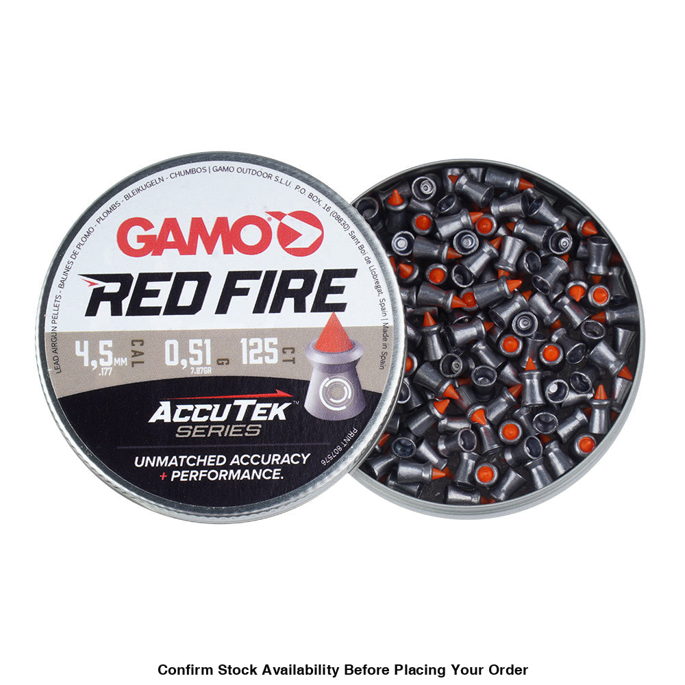 Gamo Diabolo Pellets AccuTek Red Fire Caliber 4.5 mm 125 pieces (Bulk Buy 10 X Tins)