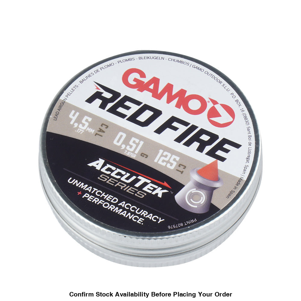 Gamo Diabolo Pellets AccuTek Red Fire Caliber 4.5 mm 125 pieces (Bulk Buy 10 X Tins)