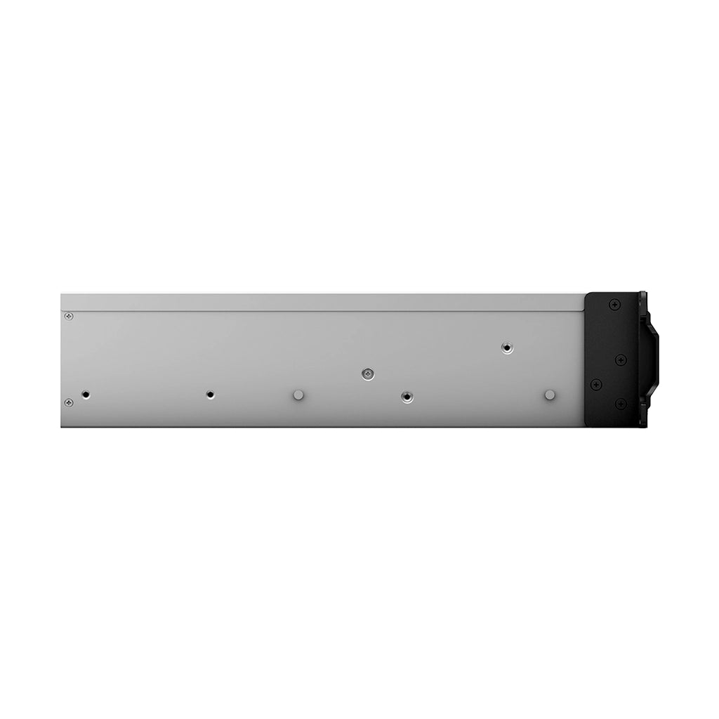 RackStation 8-bay (up to 12-bay); AMD Ryzen V1500B 2.4Ghz; 4GB RAM (Up to 32GB); 4 x GbE LAN; 2x USB3.2; 1x eSATA;