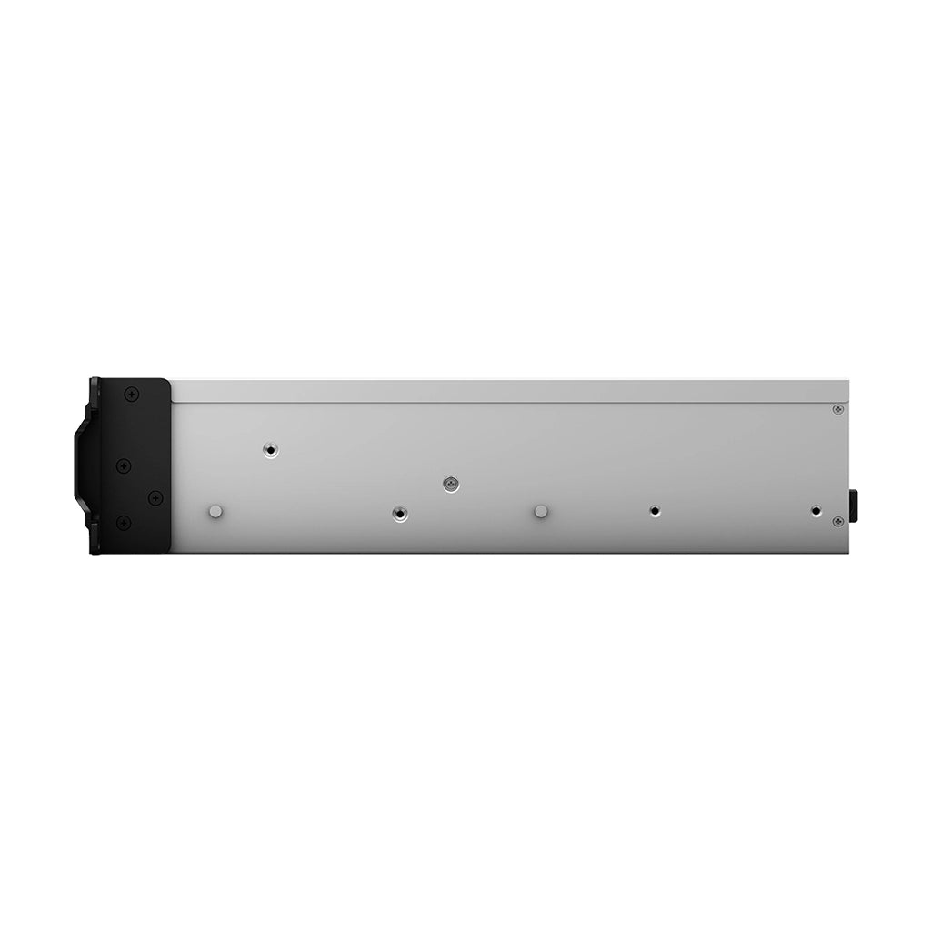 RackStation 8-bay (up to 12-bay); AMD Ryzen V1500B 2.4Ghz; 4GB RAM (Up to 32GB); 4 x GbE LAN; 2x USB3.2; 1x eSATA;