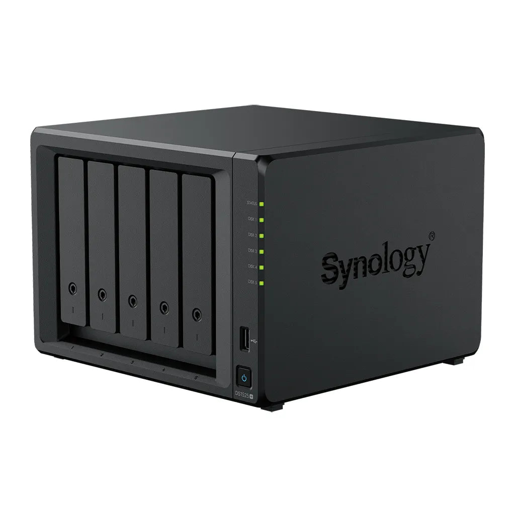 Synology DS1525+ 5 Bay NAS (Espandable to 15 bay) AMD Ryzen V1500B 4C CPU 8 GB DDR4 ECC SODIMM (2 DIMM Slots)