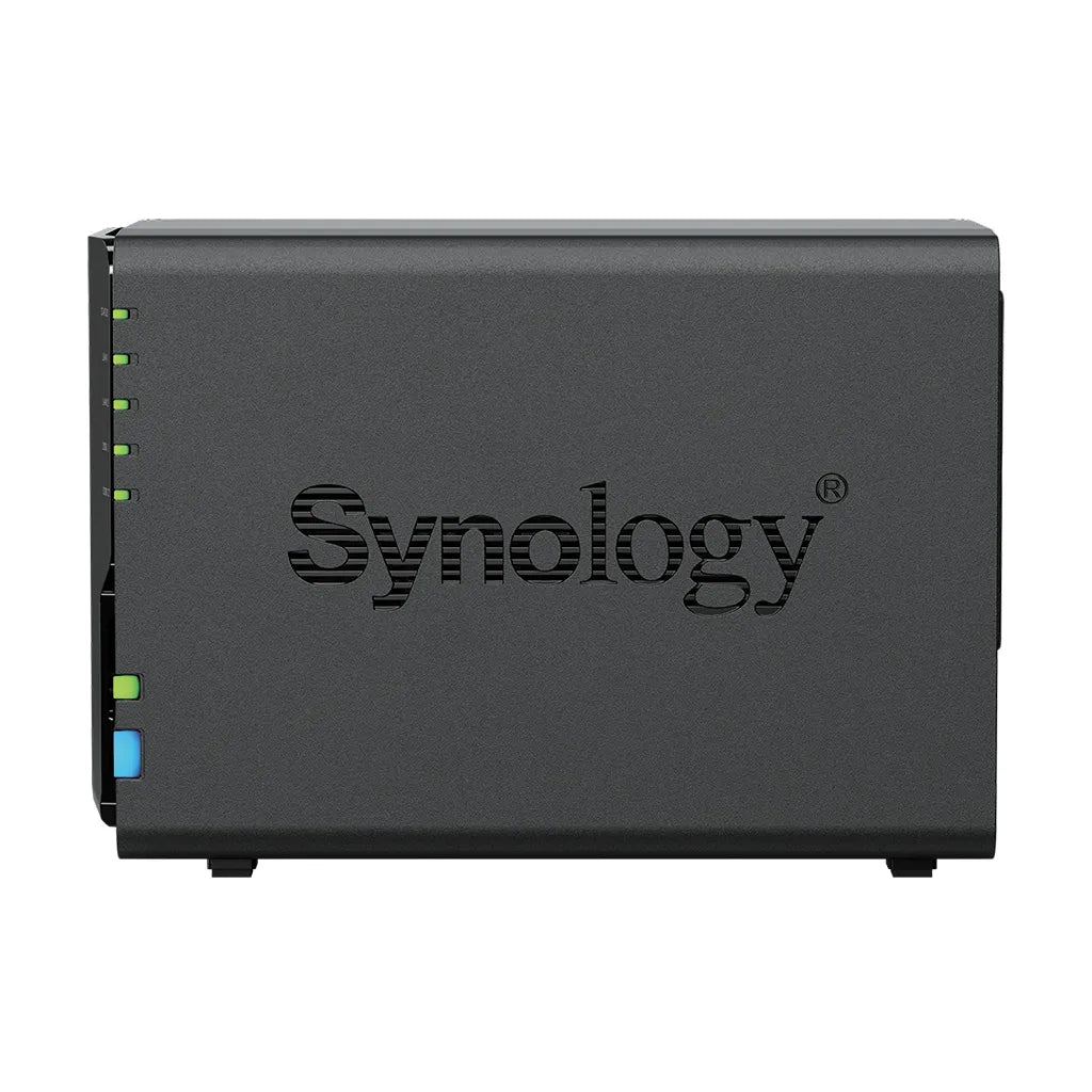 Synology DS225+ 2 Bay Desktop NAS Intel Celeron J4125 4C 2GB soldered DDR4 non-ECC (one open RAM slot; max 6GB RAM)